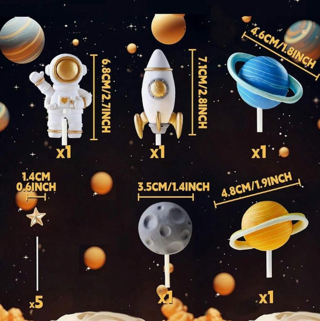10pcs Space Themed Cake Decorating Kit