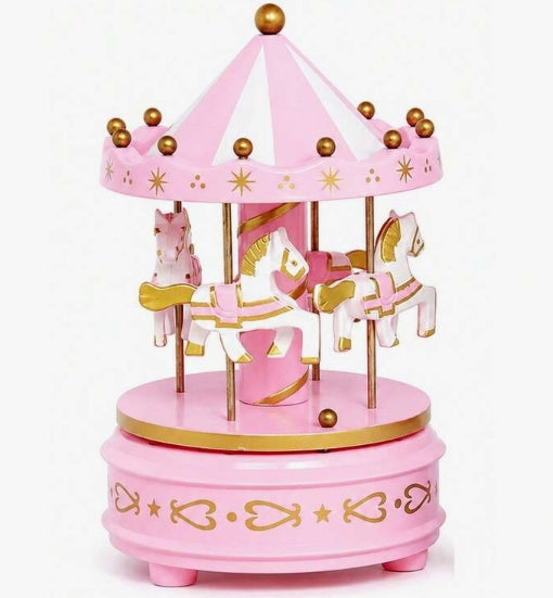 1Pc Musical Carousel - Pink Cake Topper
