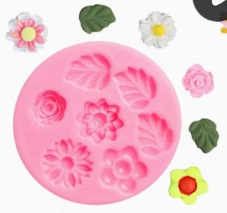 Silicone Mould - Assorted Flowers & Leaves - S635