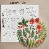 Christmas Winter Plants Silicone Mould S666