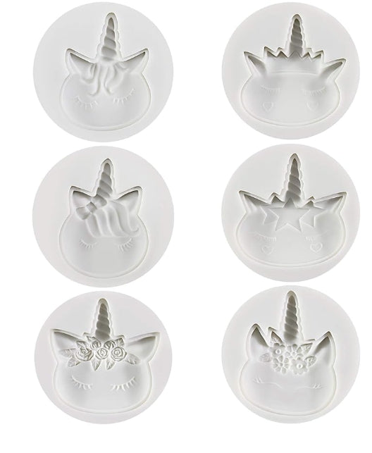 6pk Unicorn Faces Silicone Mould