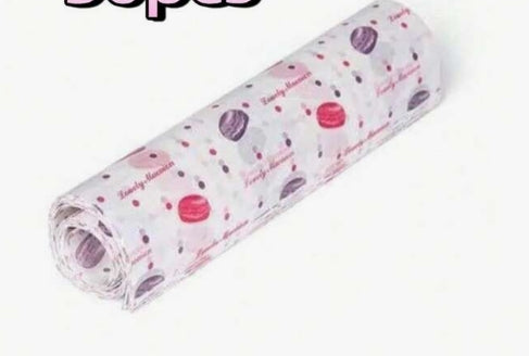 50PC Wax Paper Cookie Box Liners - Assorted Designs