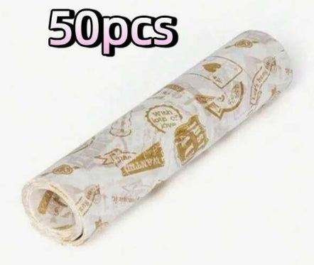 50PC Wax Paper Cookie Box Liners - Assorted Designs