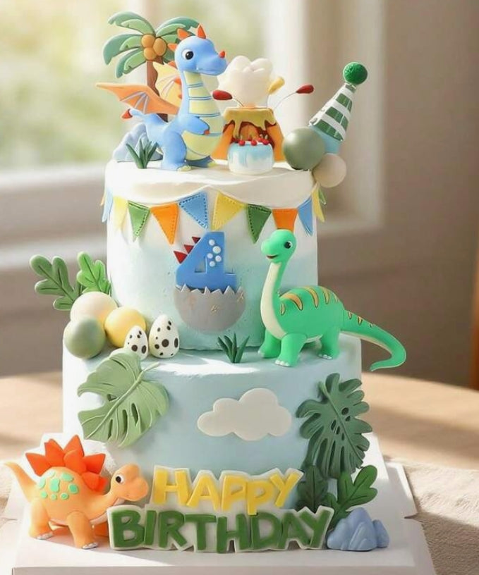 6Pc Dinosaur Cake Decorating Figurine Set