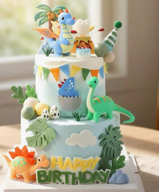 6Pc Dinosaur Cake Decorating Figurine Set