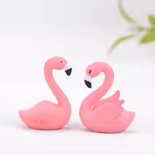 2pcs Pink Flamingos Figurines
