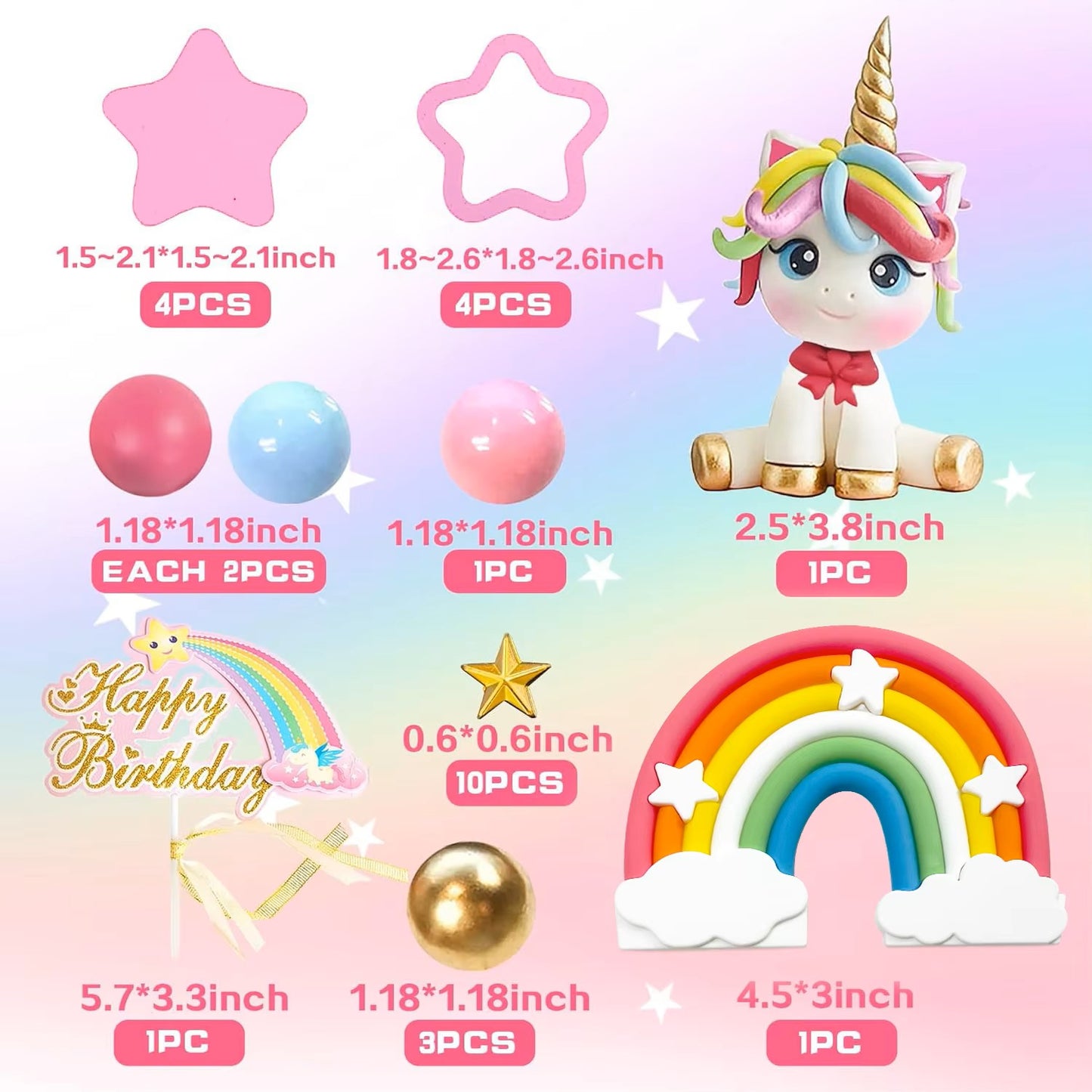 Rainbow Unicorn Cake Decorating Kit