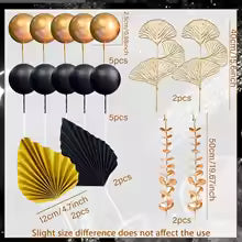18Pc Black & Gold Cake Decorating Kit