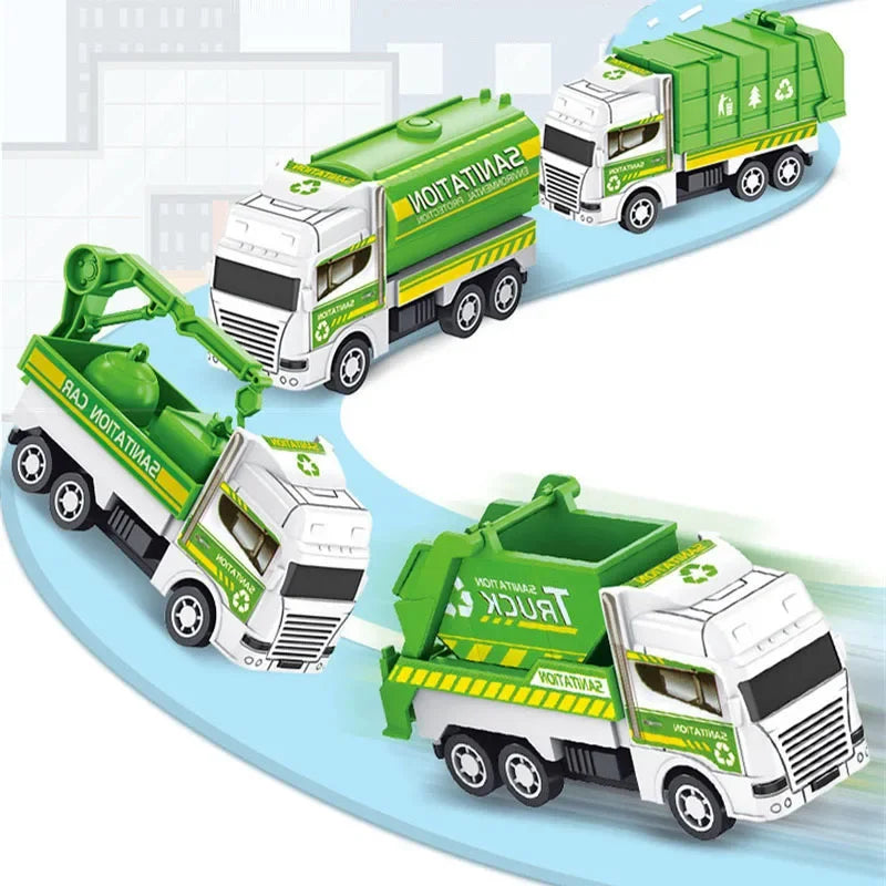 Garbage / Rubbish Truck Toy Set of 4