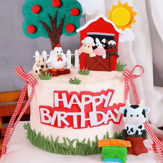 9Pc Farm Animal Cake Decorating Kit
