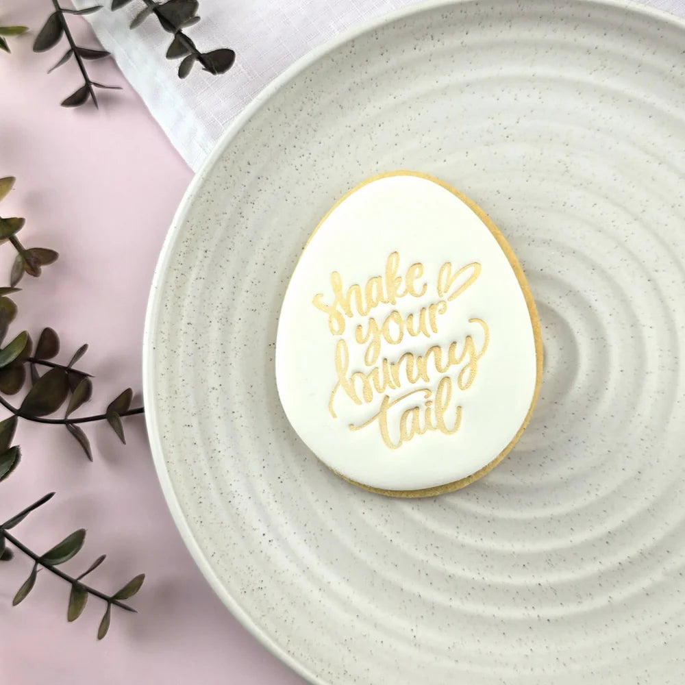 Custom Cookie Cutters Embosser - Shake your bunny tail.
