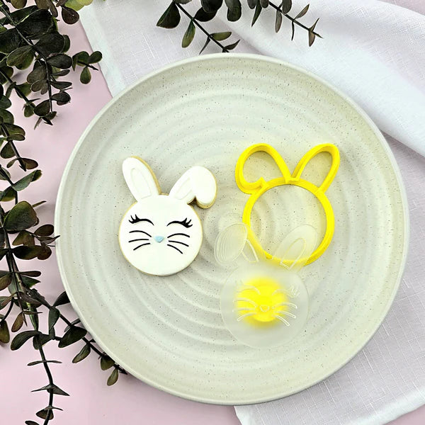 Custom Cookie Cutter - Small Easter Bunny Debosser and Cutter Set.