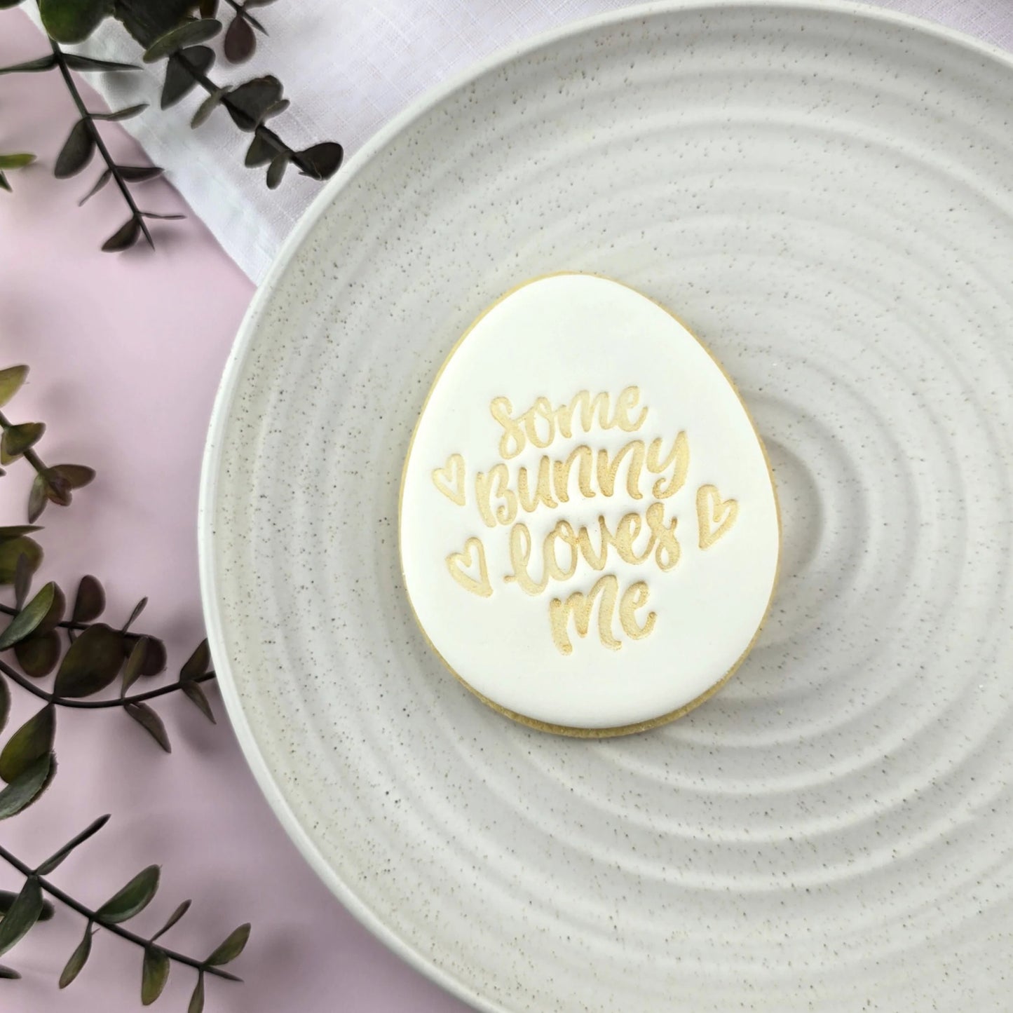 Custom Cookie Cutters Embosser - Some Bunny loves me.