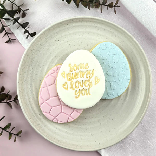 Custom Cookie Cutters Embosser - Some Bunny loves you.