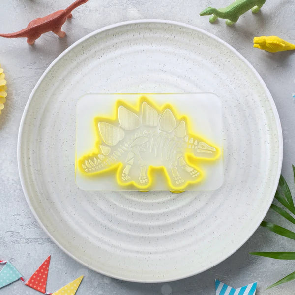 Custom Cookie Cutters - Stegosaurus Fossil Bones Debosser & Cutter Set.
