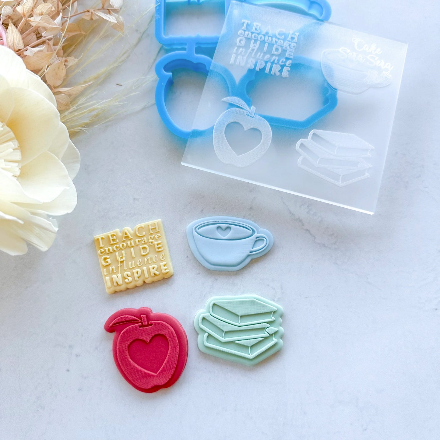 Custom Cookie Cutters - Teacher Mini Toppers (Cake Sera Sera).