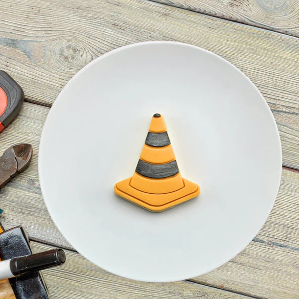Custom Cookie Cutter - Traffic Cone Cutter and Embosser Set.