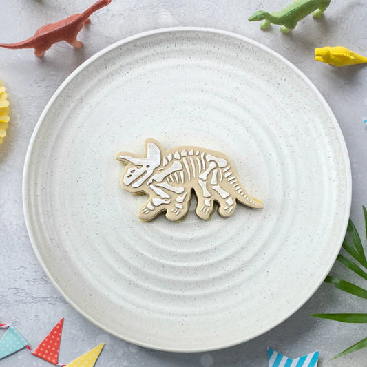 Custom Cookie Cutters - Triceratops Fossil Bones Debosser & Cutter Set.