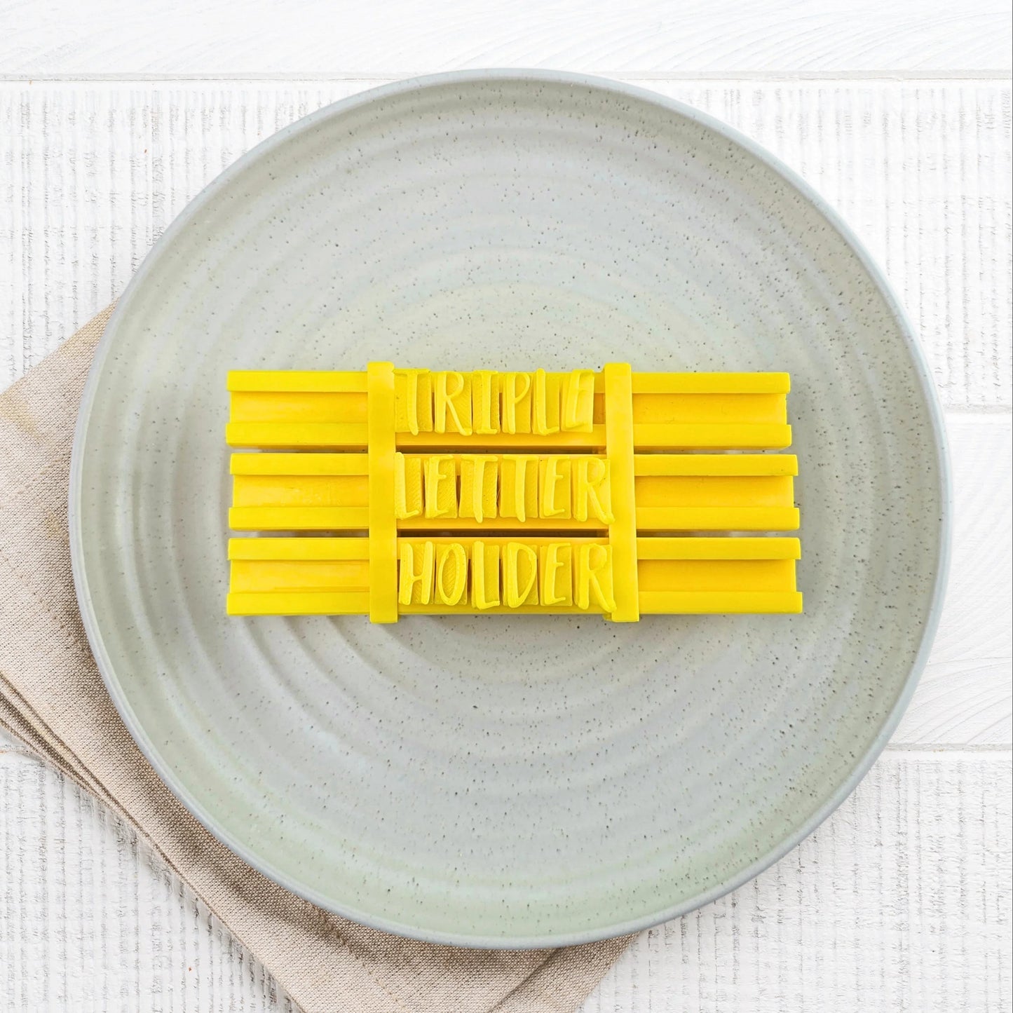 Custom Cookie Cutters Triple Letter Bar Holder.