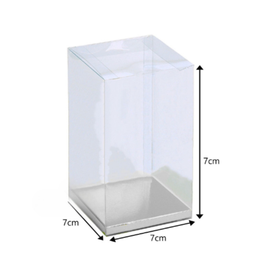 10PC PVC Clear Box - Gold/Silver Insert - 7x7x12cm