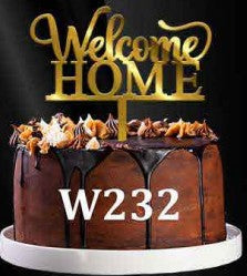 Acrylic Cake Topper - Welcome Home - Gold