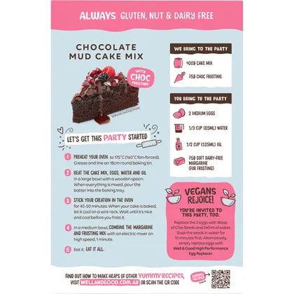 Well & Good Chocolate Mud Cake Mix 475g
