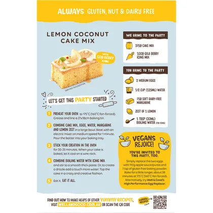 Well & Good Lemon Coconut Cake Mix 475g