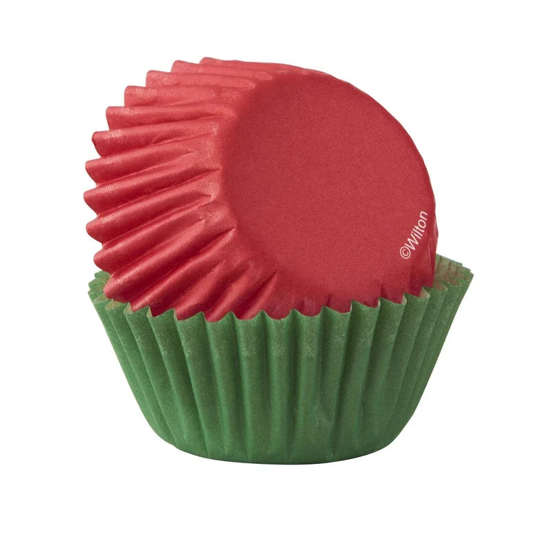 50PK - Christmas Red and Green Mini Baking Cups