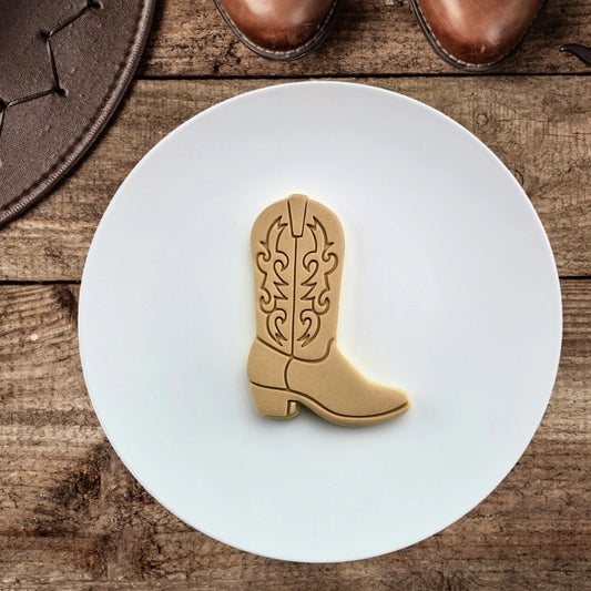 Custom Cookie Cutter - Cowboy Western Boot Cutter and Embosser Set.