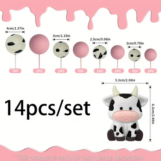 14PC Pink Cow Cake Decorating Kit