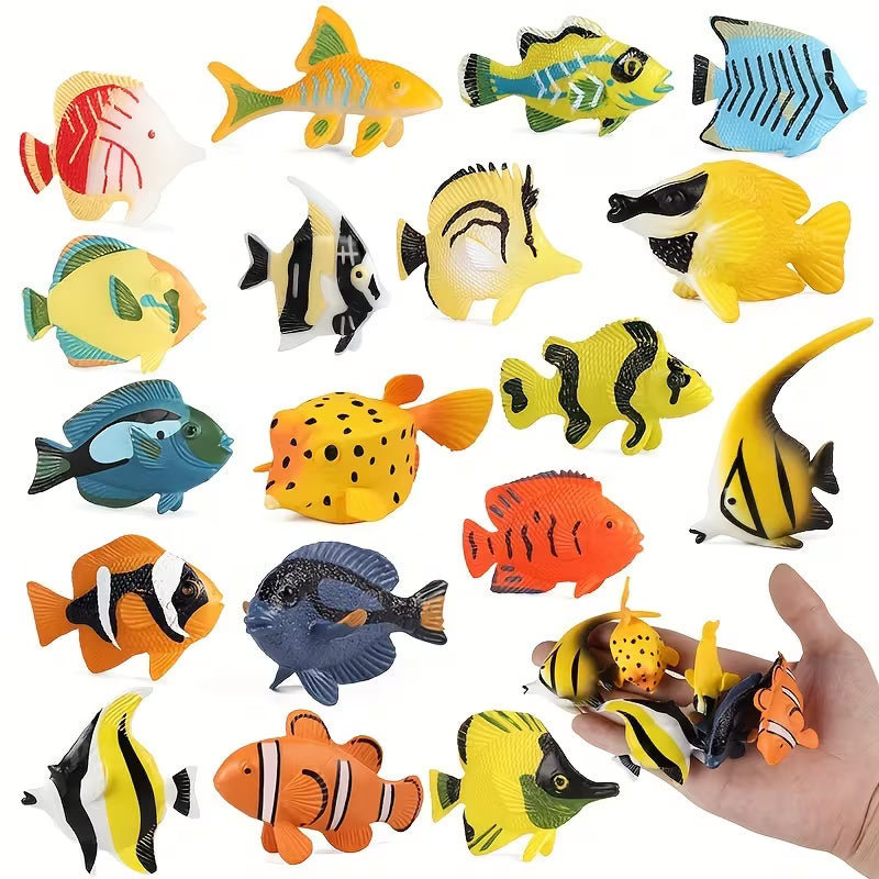 18pc Tropical Fish Figurine Set
