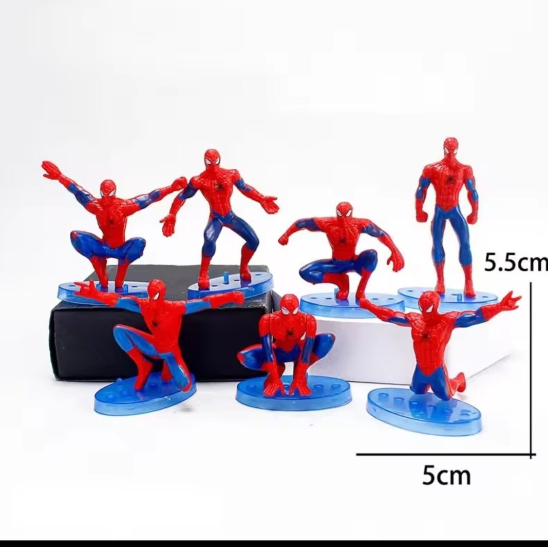 7Pc Spiderman Figurine Set