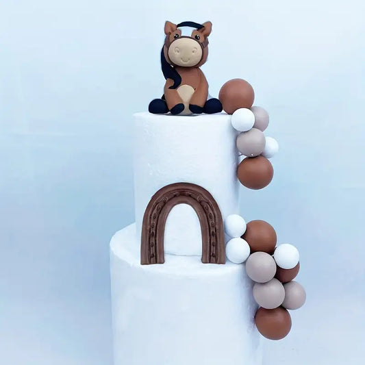 17pc Horse Cake Decorating Kit - Brown