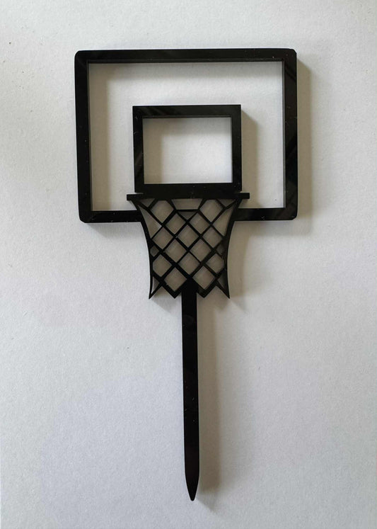 Basketball Hoop Acrylic Topper - Black Square