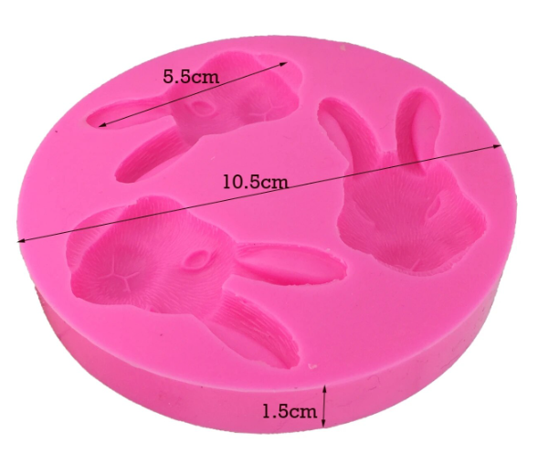 Silicone Mould - Rabbit Faces - S692