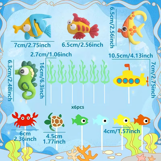 17Pc Marine Animal Cake Decorating Kit