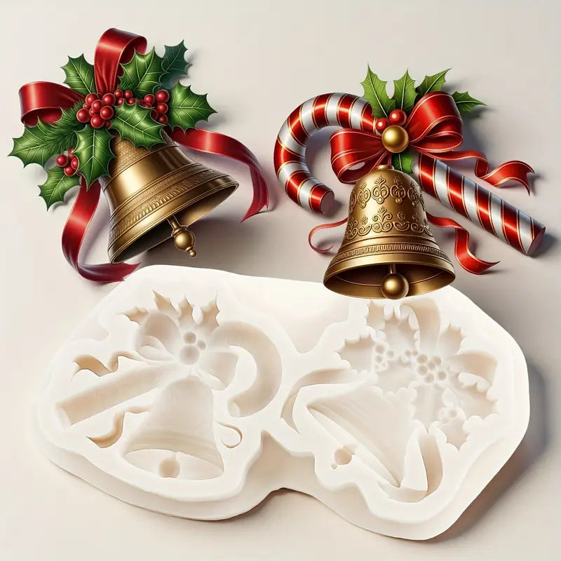 Christmas Bell / Candy Cane Silicone Mould S653