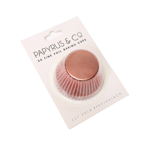 Papyrus and Co 50PK Foil Baking Cups - Rose Gold Medium 44mm