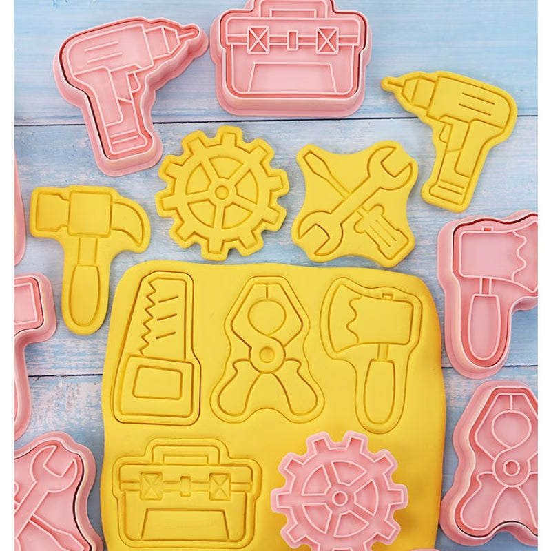 8Pc Gear & Tool Cookie Cutter Set