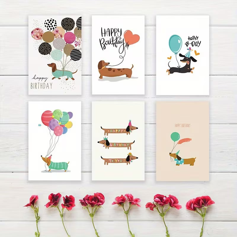 Happy Birthday Cards with Dachshund Puppies