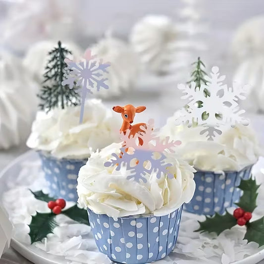 8PC Snowflake Topper and Fropper Cake Decorating Set