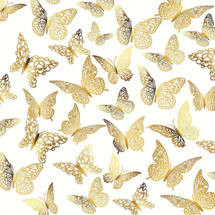 12PC Butterfly Gold - Assorted