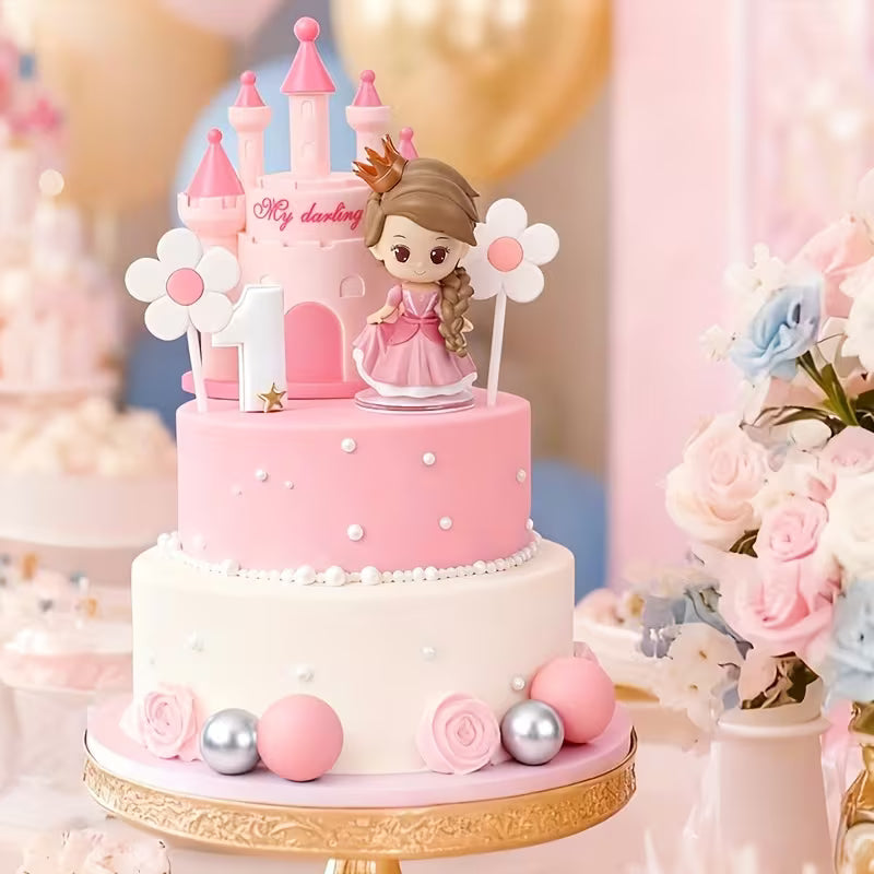 8pc Princess Castle Topper Decorating Set