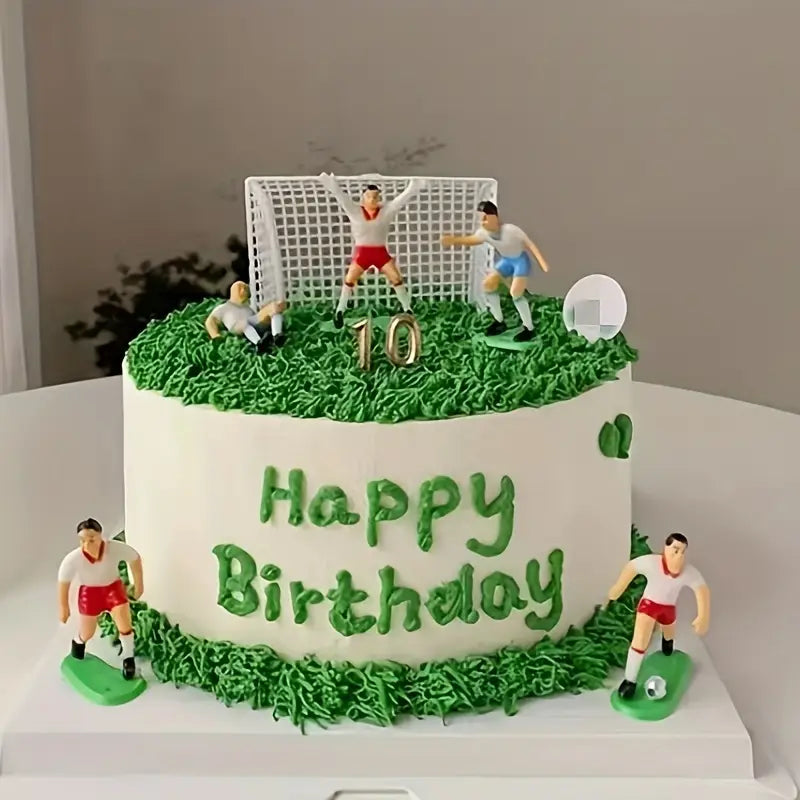 9pc Cake Topper Figurine Set - Soccer Goals and Players