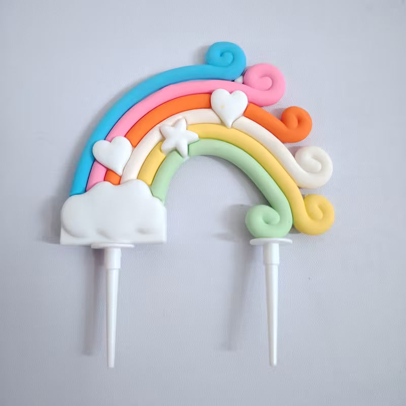 1PC - Soft Ceramic Rainbow Cake Topper