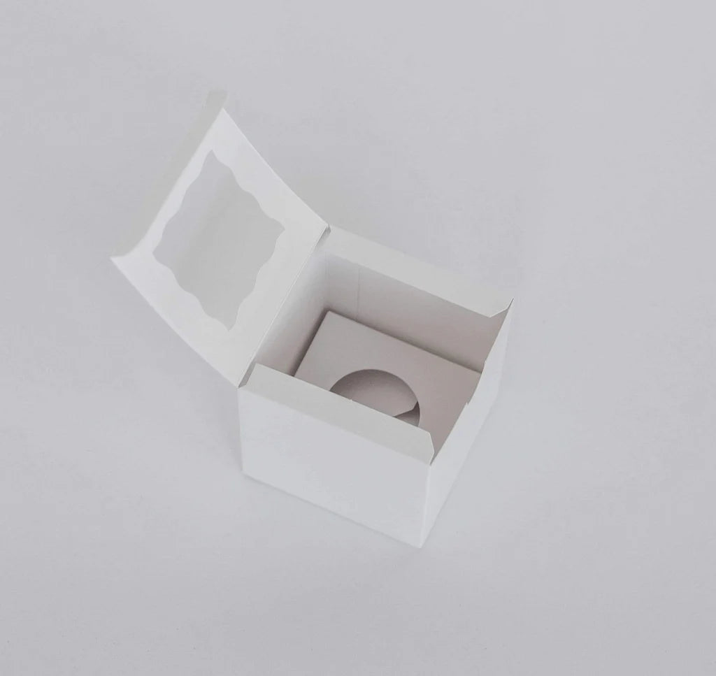 Single Cupcake Box - White