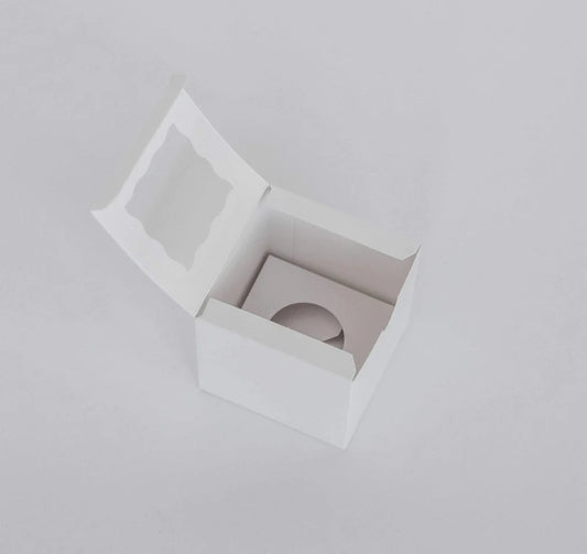 Single Cupcake Box - White