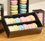 12 Macaron Box - with slide cover and clear window - Black
