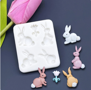 Silicone Mould - Easter Bunny Flower - S728