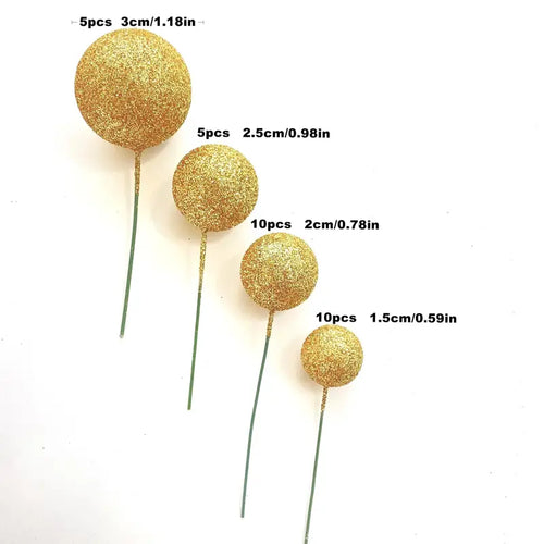 30PC Ball Topper - Gold Glitter